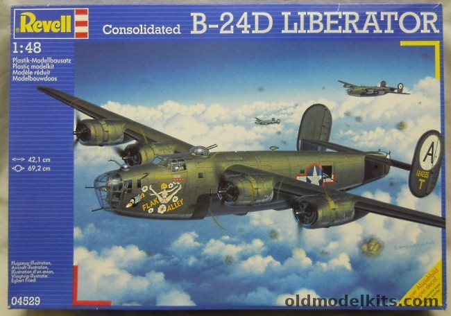 Revell 1/48 Consolidated B-24D Liberator - Flak Alley 44th BG 68th BS Shipdham England Oct 1943 / 'The Squaw' Bond Tour 98 BG 343 BS Brindisi Winter 1943 (ex-Monogram), 04529 plastic model kit